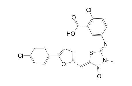 2-chloro-5-[((2Z,5Z)-5-{[5-(4-chlorophenyl)-2-furyl]methylene}-3-methyl-4-oxo-1,3-thiazolidin-2-ylidene)amino]benzoic acid