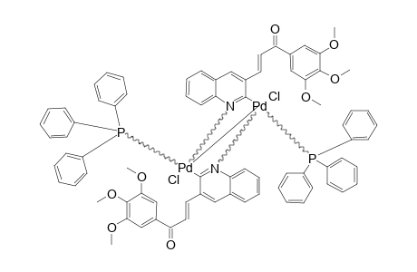 BIS-[(1E)-3-OXO-3-(3,4,5-TRIMETHOXYPHENYL)-1-PROPENYL-(QUINOLIN-2-YL)-(TRIPHENYLPHOSPHINE)-PALLADIUM-(II)-CHLORIDE]