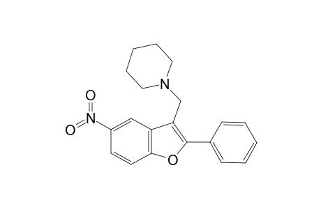 Benzofuran, 5-nitro-2-phenyl-3-(4-piperidinomethyl)-