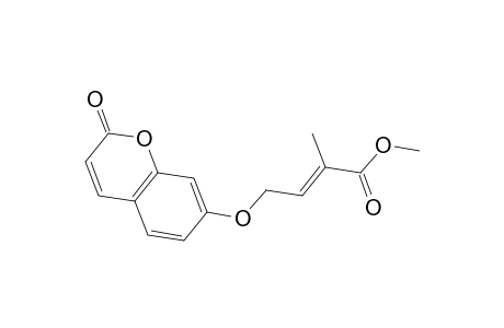 2-Butenoic acid, 2-methyl-4-[(2-oxo-2H-1-benzopyran-7-yl)oxy]-, methyl ester