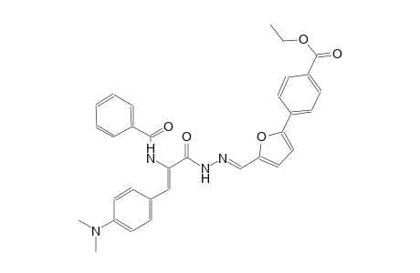 ethyl 4-{5-[(E)-({(2Z)-2-(benzoylamino)-3-[4-(dimethylamino)phenyl]-2-propenoyl}hydrazono)methyl]-2-furyl}benzoate