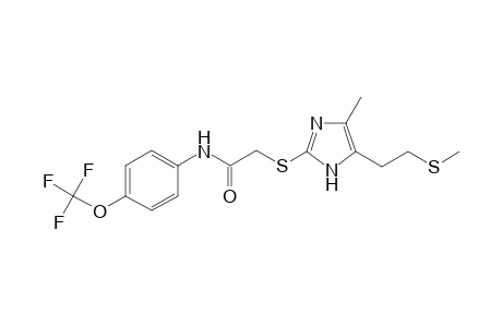 2-({4-methyl-5-[2-(methylsulfanyl)ethyl]-1H-imidazol-2-yl}sulfanyl)-N-[4-(trifluoromethoxy)phenyl]acetamide