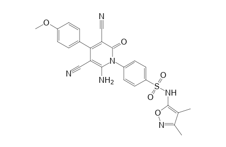 4-[6-Amino-3,5-dicyano-4-(4-methoxyphenyl)-2-oxopyridin-1(2H)-yl]-N-(3,4-dimethylisoxazol-5-yl)benzenesulfonamide