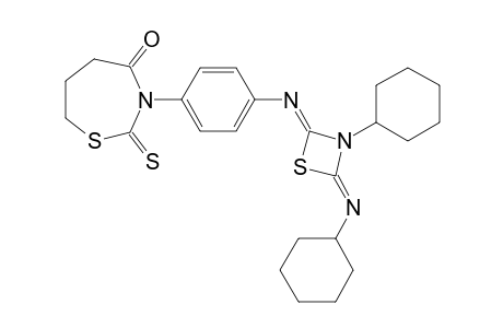 3-[4-(3-CYCLOHEXYL-4-CYCLOHEXYLIMINO-1,3-THIAZETIDINE-2-YLIDENAMINO)-PHENYL]-2-THIOXO-1,3-THIAZEPAN-4-ONE