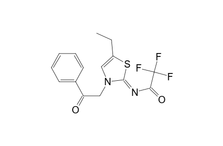 Acetamide, N-[5-ethyl-3-(2-oxo-2-phenylethyl)-2(3H)-thiazolylidene]-2,2,2-trifluoro-