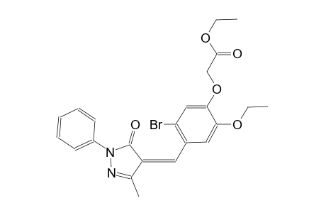 ethyl {5-bromo-2-ethoxy-4-[(Z)-(3-methyl-5-oxo-1-phenyl-1,5-dihydro-4H-pyrazol-4-ylidene)methyl]phenoxy}acetate