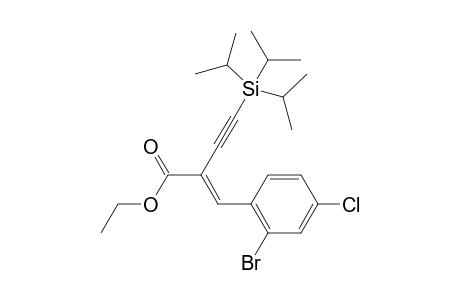 (E)-Ethyl 2-(2-bromo-4-chlorobenzylidene)-4-(triisopropylsilyl)but-3-ynoate