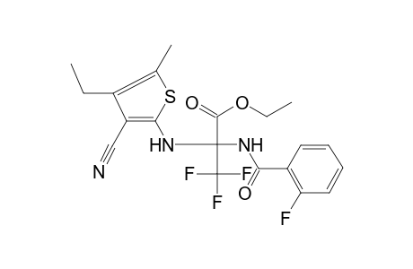 2-(3-Cyano-4-ethyl-5-methyl-thiophen-2-ylamino)-3,3,3-trifluoro-2-(2-fluoro-benzoylamino)-propionic acid ethyl ester