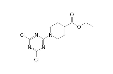 1-(4,6-dichloro-s-triazine-2-yl)-4-piperidinecarboxylic acid, ethyl ester