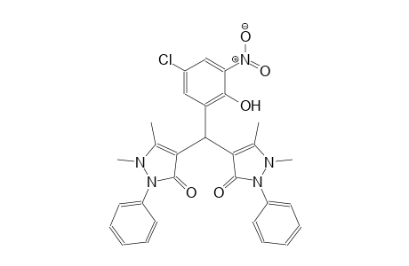 4,4'-((5-chloro-2-hydroxy-3-nitrophenyl)methylene)bis(1,5-dimethyl-2-phenyl-1H-pyrazol-3(2H)-one)
