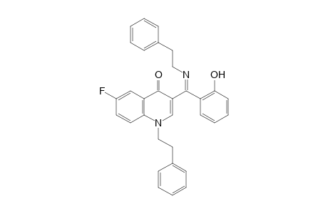 (Z)-6-fluoro-3-((2-hydroxyphenyl)(phenethylimino)methyl)-1-phenethylquinolin-4(1H)-one