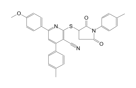 3-pyridinecarbonitrile, 6-(4-methoxyphenyl)-4-(4-methylphenyl)-2-[[1-(4-methylphenyl)-2,5-dioxo-3-pyrrolidinyl]thio]-