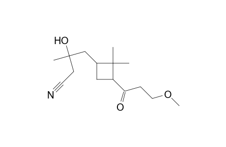 3-Hydroxy-4-[3'-(3-methoxypropionyl)-2',2'-dimethylcyclobutyl]-3-methylbutanenitrile