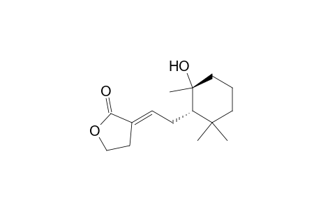(+-)-[1-.alpha.(E),2-.beta.]-3-[2-(2-hydroxy-2,6,6-trimethylcyclohexyl)ethylidene]-dihydro-2(3H)-furanone
