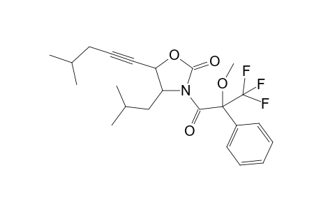 4-(2'-methylpropyl)-5-(4'-methylpent-1'-ynyl)-2-oxo-3=[(.alpha.-trifluoromethyl,.alpha.-methoxybenzyl)carbonyl] 2,3,4,,5-tetrahydroxazole