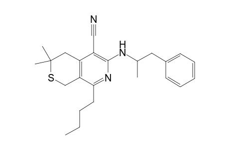 1H-Thiopyrano[3,4-c]pyridine-5-carbonitrile, 8-butyl-3,3-dimethyl-6-(1-methyl-2-phenylethylamino)-3,4-dihydro-