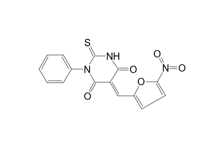 Pyrimidine-4,6(3H,5H)-dione, 5-(5-nitro-2-furfurylidene)-1-phenyl-2(1H)-thioxo-