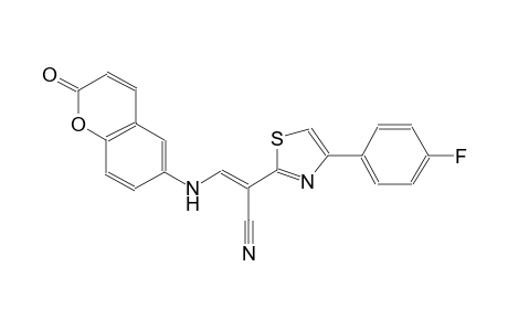 (2E)-2-[4-(4-fluorophenyl)-1,3-thiazol-2-yl]-3-[(2-oxo-2H-chromen-6-yl)amino]-2-propenenitrile