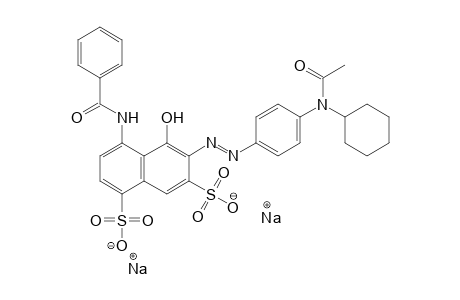 (Acetylcyclohexylamino)phenyl]azo]-4-(benzoylamino)-5-1,7-Naphthalenedisulfonic acid, 6-[[4-p-Amino-N-cyclohexylacetanilide->N-benzoyl-K=acid