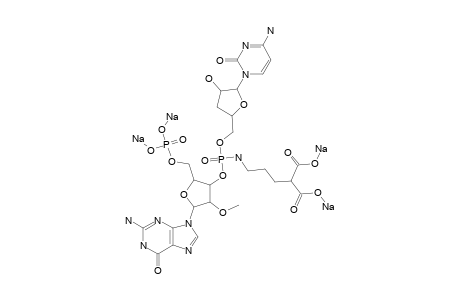 O-(3'-DEOXYCYTIDIN-5'-YL)-O-(2'-O-METHYL-5'-O-PHOSPHORYLGUANOSIN-3'-YL)-N-[3-(MALON-2-YL)-PROPYL]-PHOSPHORYLAMIDATE_SODIUM_SALT;ISOMER_1