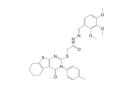 2-{[3-(4-methylphenyl)-4-oxo-3,4,5,6,7,8-hexahydro[1]benzothieno[2,3-d]pyrimidin-2-yl]sulfanyl}-N'-[(E)-(2,3,4-trimethoxyphenyl)methylidene]acetohydrazide