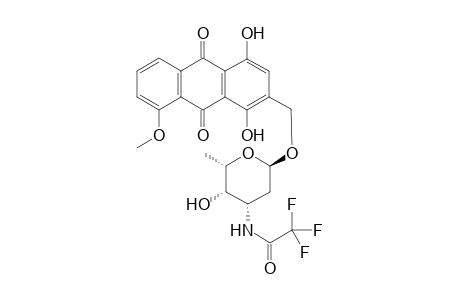 1,4-Dihydroxy-5-methoxy-3-[1-O-(2',3',6'-trideoxy-3'-trifluoroacetamido-.alpha.-L-lyxo-hexopyranosyl)-methyl]-9,10-anthraquinone