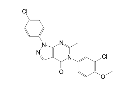4H-pyrazolo[3,4-d]pyrimidin-4-one, 5-(3-chloro-4-methoxyphenyl)-1-(4-chlorophenyl)-1,5-dihydro-6-methyl-