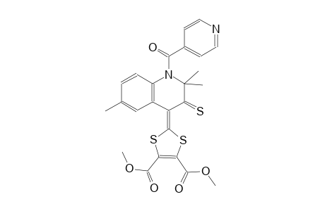 dimethyl 2-(1-isonicotinoyl-2,2,6-trimethyl-3-thioxo-2,3-dihydro-4(1H)-quinolinylidene)-1,3-dithiole-4,5-dicarboxylate
