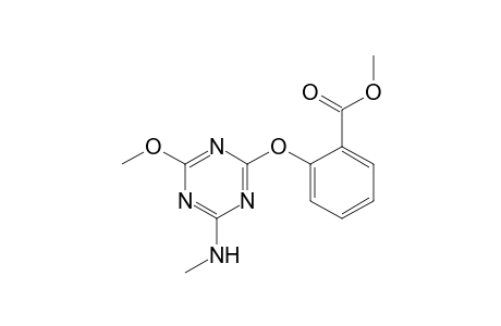Benzoic acid, 2-[[4-methoxy-6-(methylamino)-1,3,5-triazin-2-yl]oxy]-, methyl ester