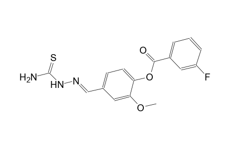 4-{(E)-[(aminocarbothioyl)hydrazono]methyl}-2-methoxyphenyl 3-fluorobenzoate