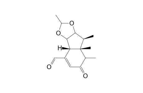 Spiro[1,3-dioxolane-2,1'-[1H]indene]-7'-carboxaldehyde, 2',3',3'a,4',5',7'a-hexahydro-3',3'a,7'a-trimethyl-5'-oxo-, (3'.alpha.,3'a.alpha.,7'a.alpha.)-(.+-.)-