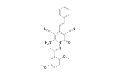 6-Amino-1-[1-(2,5-dimethoxyphenyl)ethylideneamino)-2-oxo-4-(styryl)-1,2-dihy-dropyridine-3,5-dicarbonitrile