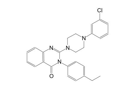 4(3H)-quinazolinone, 2-[4-(3-chlorophenyl)-1-piperazinyl]-3-(4-ethylphenyl)-