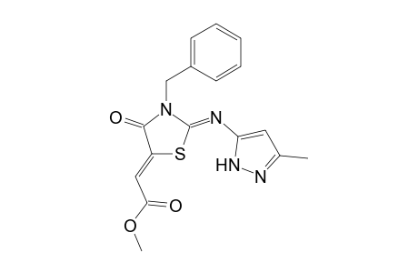 (Z)-Methyl 2-[(Z)-3-benzyl-2-(3-methyl-1H-pyrazol-5-yl-imino)-4-oxothiazolidin-5-ylidene]acetate