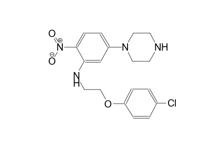 benzenamine, N-[2-(4-chlorophenoxy)ethyl]-2-nitro-5-(1-piperazinyl)-