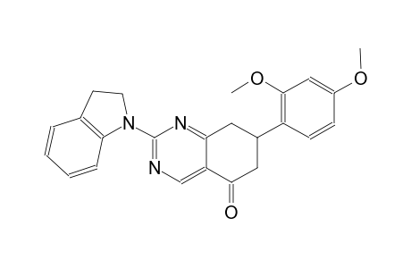 2-(2,3-dihydro-1H-indol-1-yl)-7-(2,4-dimethoxyphenyl)-7,8-dihydro-5(6H)-quinazolinone