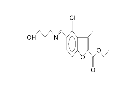 2-ethoxycarbonyl-3-nethyl-4-chloro-5-(3-hydroxypropyl)iminomethylbenzofuran