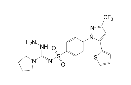 N-{{p-[5-(2-thienyl)-3-(trifluoromethyl)pyrazol-1-yl]phenyl}sulfonyl}-1-pyrrolidinecarboximidic acid, hydrazide