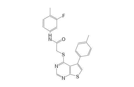 N-(3-fluoro-4-methylphenyl)-2-{[5-(4-methylphenyl)thieno[2,3-d]pyrimidin-4-yl]sulfanyl}acetamide