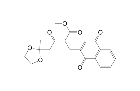 2-(1,4-Dioxo-1,4-dihydronaphthalen-2-ylmethyl)-4-(2-methyl-[1,3]dioxolan-2-yl)-3-oxobutanoic acid methyl ester