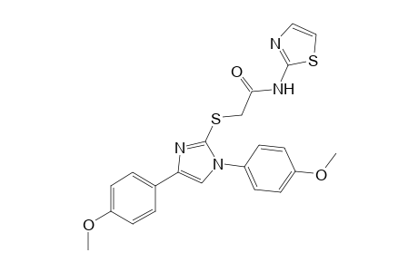 2-[1,4-bis(4-methoxyphenyl)imidazol-2-yl]sulfanyl-N-(1,3-thiazol-2-yl)acetamide