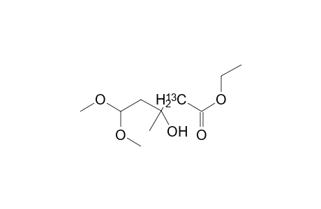 Ethyl [2-(13C)]-3-hydroxy-3-methyl-5,5-dimethoxypentanoate