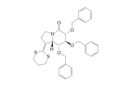 5(1H)-Indolizinone, 1-(1,3-dithian-2-ylidene)hexahydro-6,7,8-tris(phenylmethoxy)-, [6R-(6.alpha.,7.beta.,8.alpha.,8a.beta.)]-