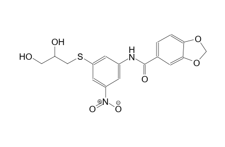 N-{3-[(2,3-dihydroxypropyl)sulfanyl]-5-nitrophenyl}-1,3-benzodioxole-5-carboxamide