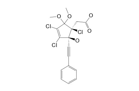 (+/-)-5-ALPHA-CARBOXYMETHYL-2,3,5-BETA-TRICHLORO-4,4-DIMETHOXY-1-ALPHA-PHENYLETHYNYL-2-CYCLOPENTEN-1-BETA-OL