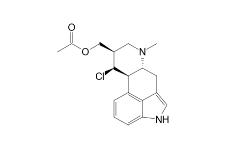 (5R,8R)-6-Methyl-8.beta.-acetoxymethyl-9.beta.-chloroergoline