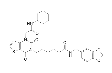 N-(1,3-benzodioxol-5-ylmethyl)-6-(1-[2-(cyclohexylamino)-2-oxoethyl]-2,4-dioxo-1,4-dihydrothieno[3,2-d]pyrimidin-3(2H)-yl)hexanamide