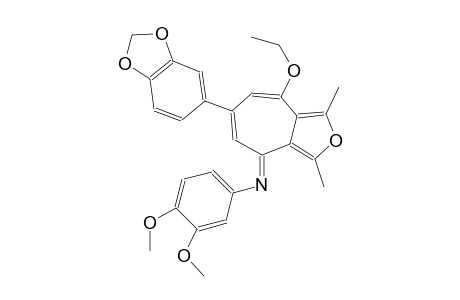 N-[(4E)-6-(1,3-benzodioxol-5-yl)-8-ethoxy-1,3-dimethyl-4H-cyclohepta[c]furan-4-ylidene]-3,4-dimethoxyaniline