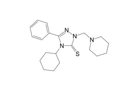 3H-1,2,4-Triazole-3-thione, 4-cyclohexyl-2,4-dihydro-5-phenyl-2-(1-piperidinylmethyl)-
