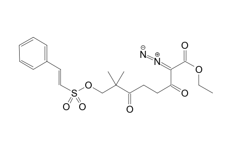 Ethyl 2-hydrazono-7,7-dimethyl-3,6-dioxo-8-(styrylsulfonyloxy)octanoate